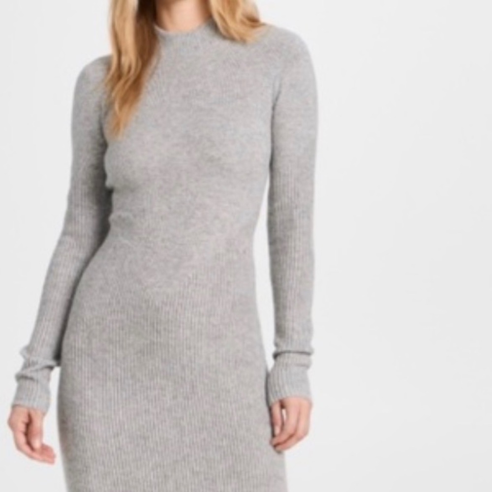 Staud Gray Ramona Ribbed Sweater Dress